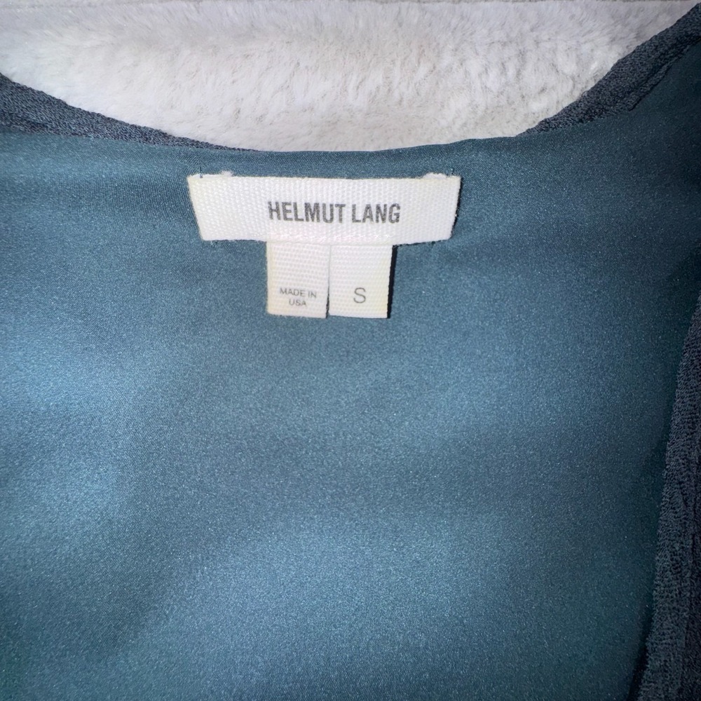 Helmut Lang Breeze Dress Small Dark Green Sheer Gauze Shift Slip Euro Summer - Picture 4 of 11
